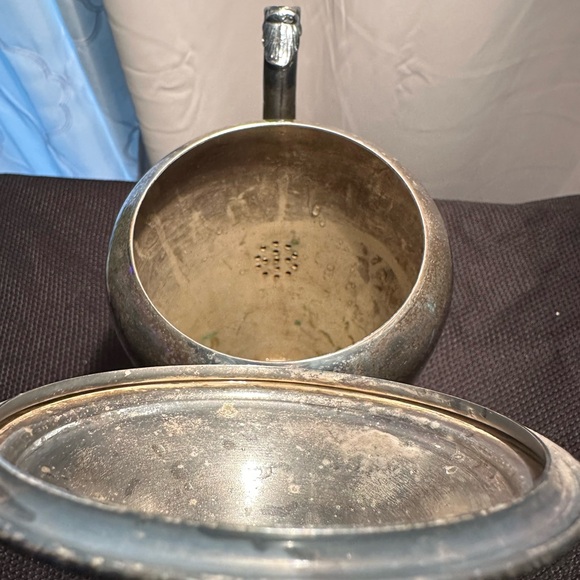 Vtg Pitcher Silver on Copper 10” tall with Lid - marked Hartford Silver HS - Picture 6 of 8